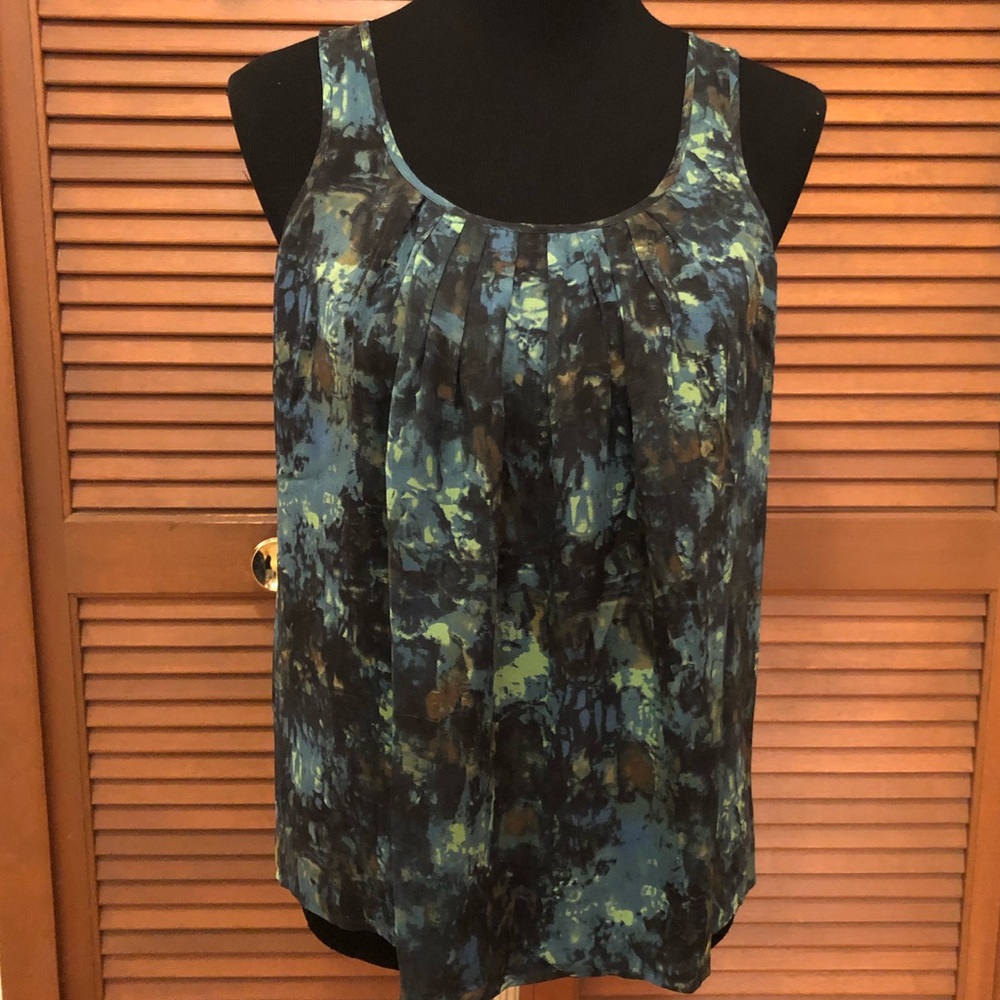 J. Crew watercolor silk tank top XS